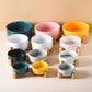Ceramic Pet Bowl with Wooden Stand