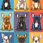 Funny Dog Toilet Reading Canvas Art