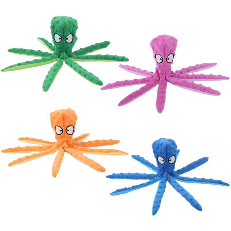 Plush Squeaky Octopus Dog Toy