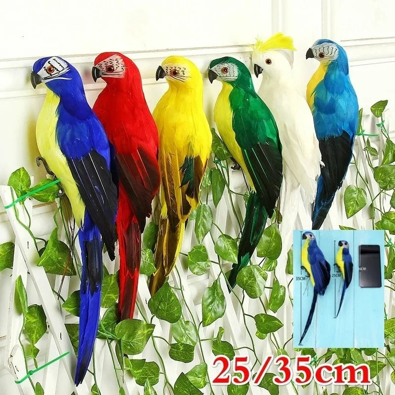 Handmade Feather Parrot Lawn Ornament