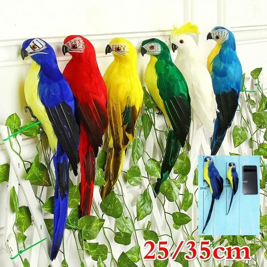 Handmade Feather Parrot Lawn Ornament