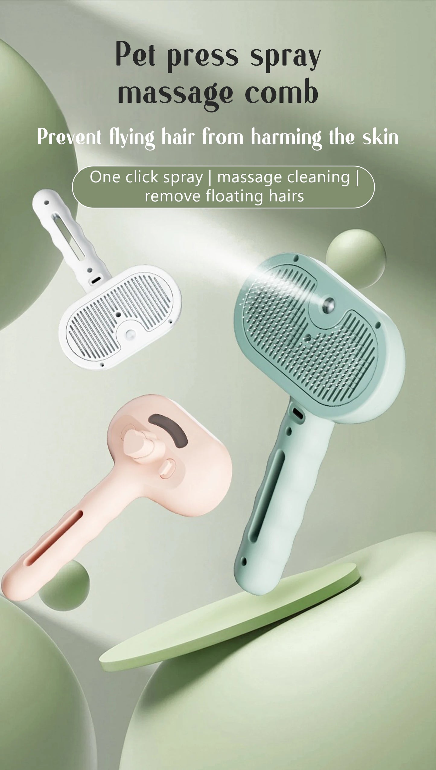 Pet Steam Massage Hair Removal Comb
