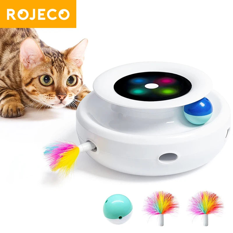 ROJECO 2-in-1 Smart Feather Ball Toy Set