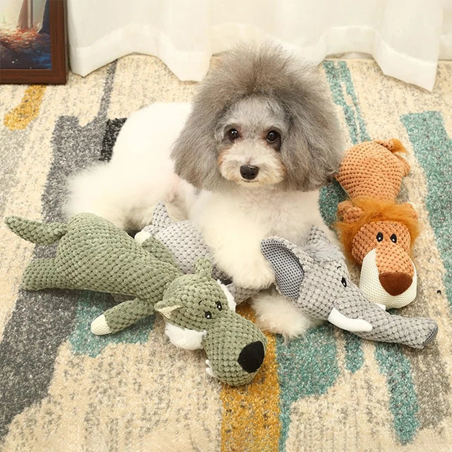 Bite-Resistant Squeaky Plush Dog Toy