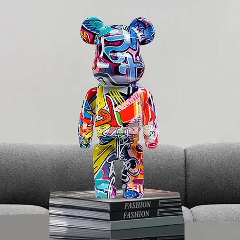 Graffiti Bear Figurine Money Jar