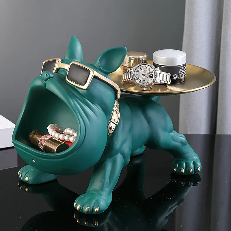 30cm Bulldog Resin Storage Statue