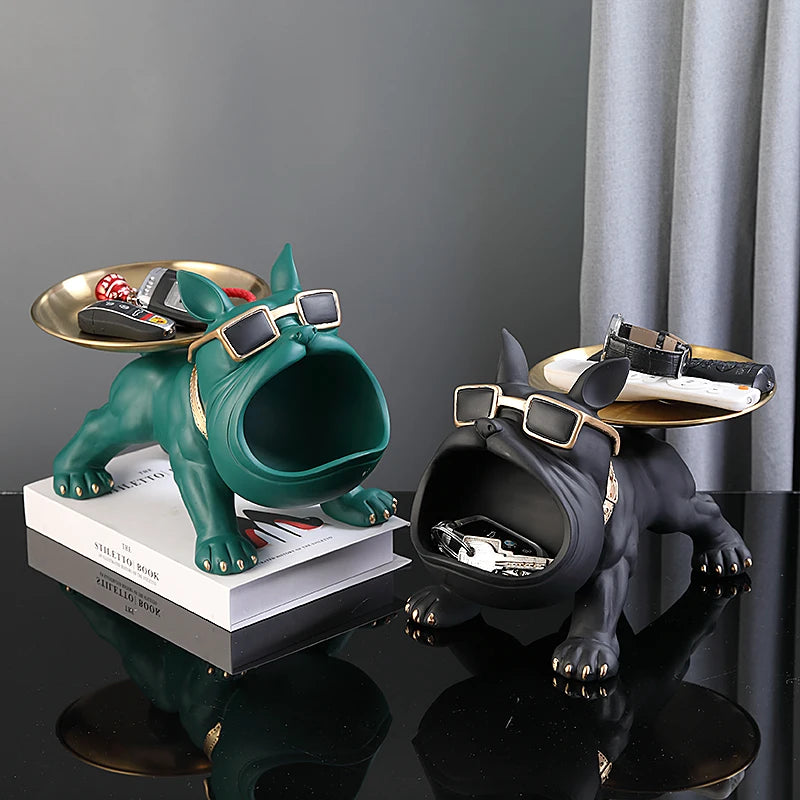 30cm Bulldog Resin Storage Statue