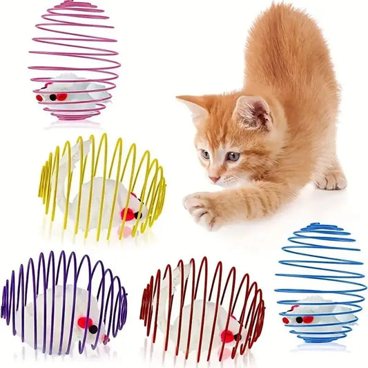 Interactive Cat Toy Balls with Springs