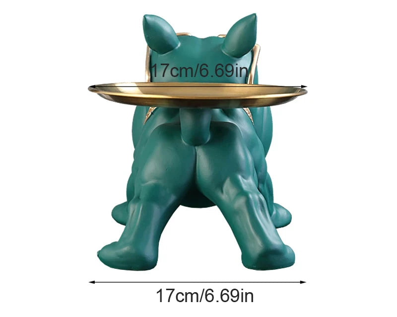 30cm Bulldog Resin Storage Statue