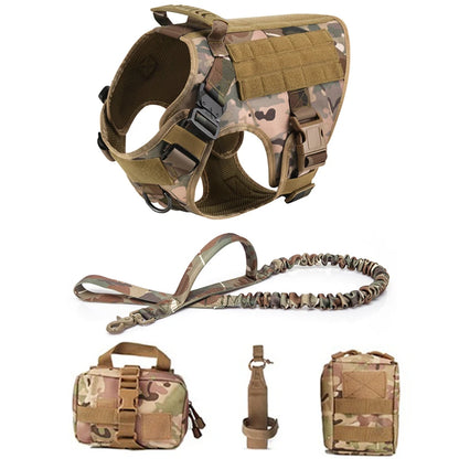 Tactical Military Dog Harness & Leash Set