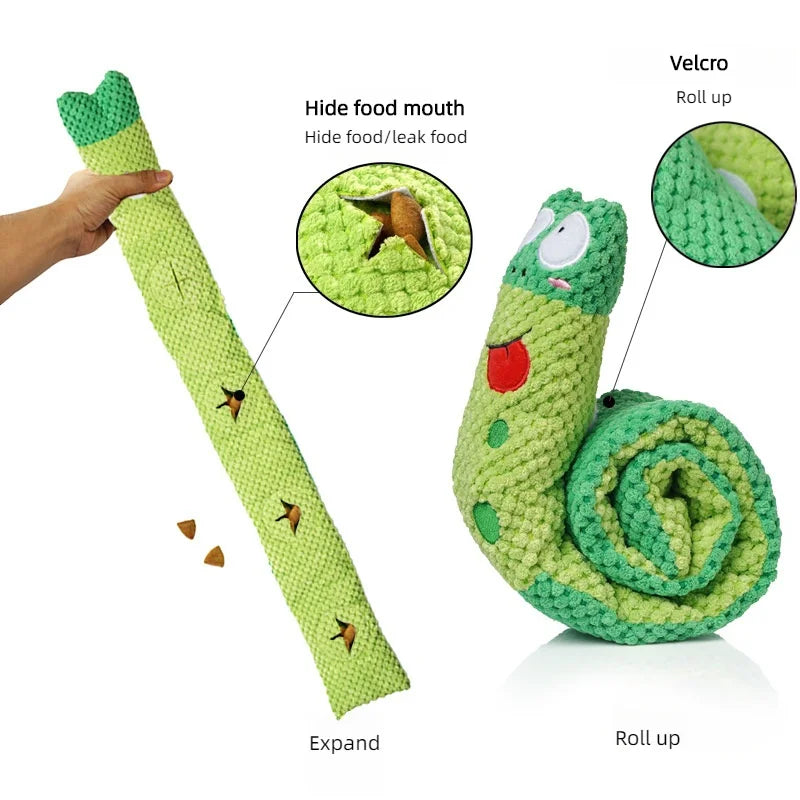 Plush Snail Puzzle Feeder Toy
