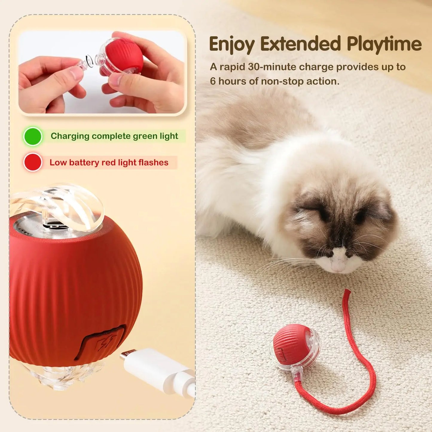 Rechargeable Cat Interactive Rolling Ball Toy