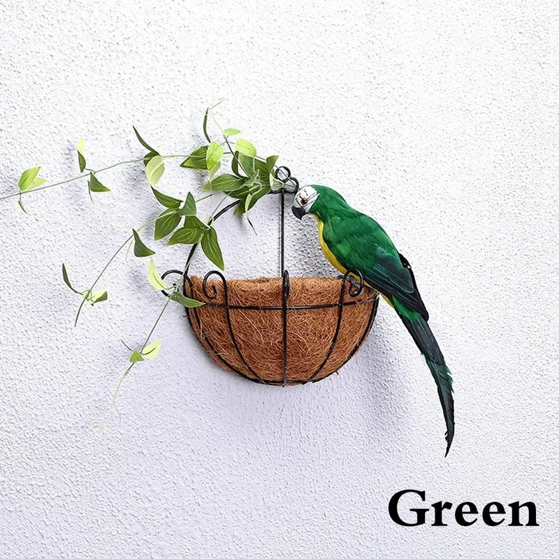 Handmade Feather Parrot Lawn Ornament