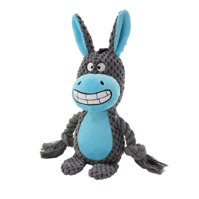 Stuffed Raw Joint Dog Chew Toy – Squeaky Plush Puppy Toy