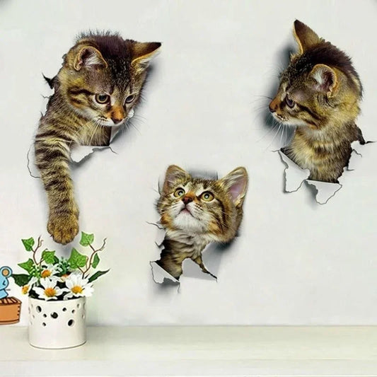 3D Cute Cat Removable Wall Sticker