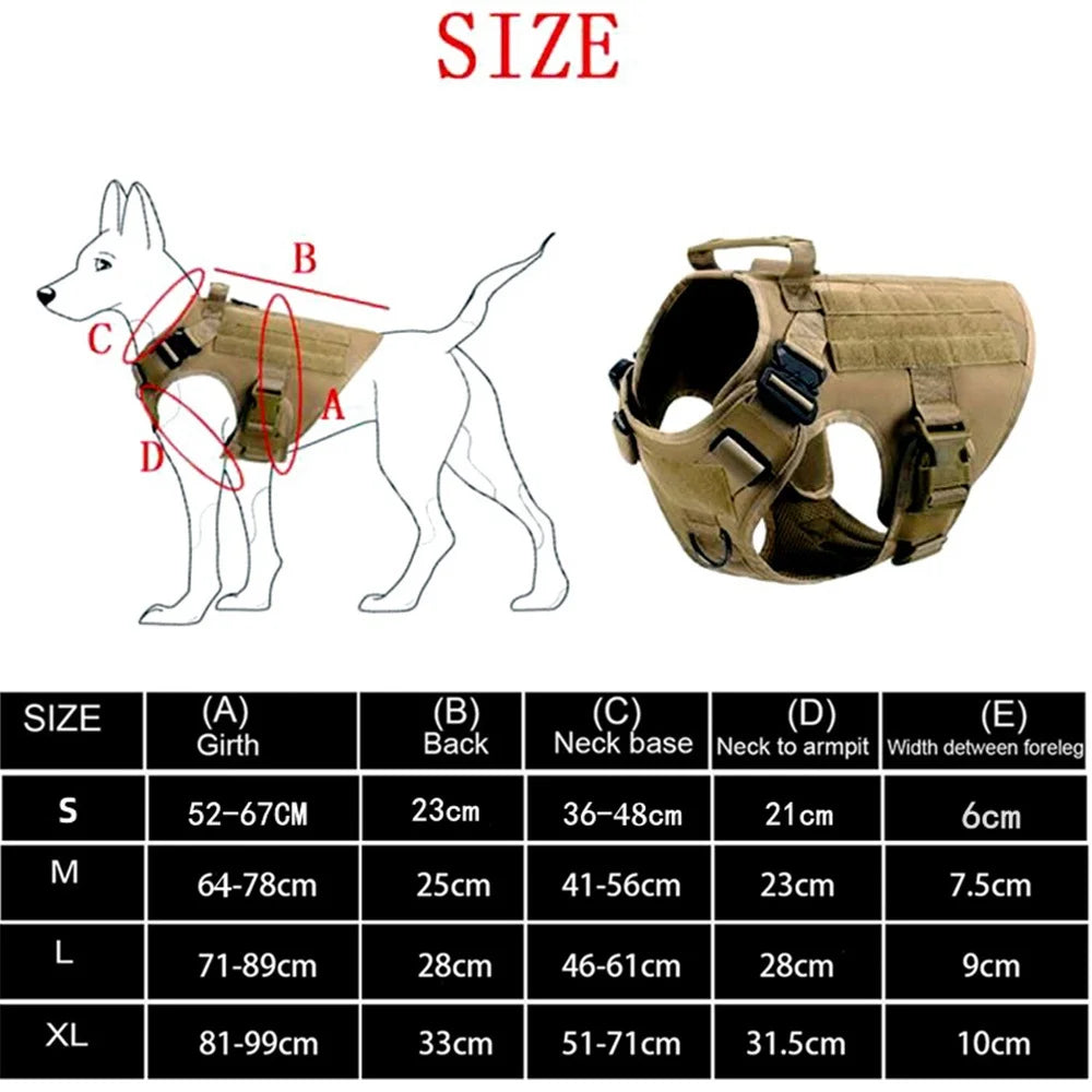 Tactical Military Dog Harness & Leash Set