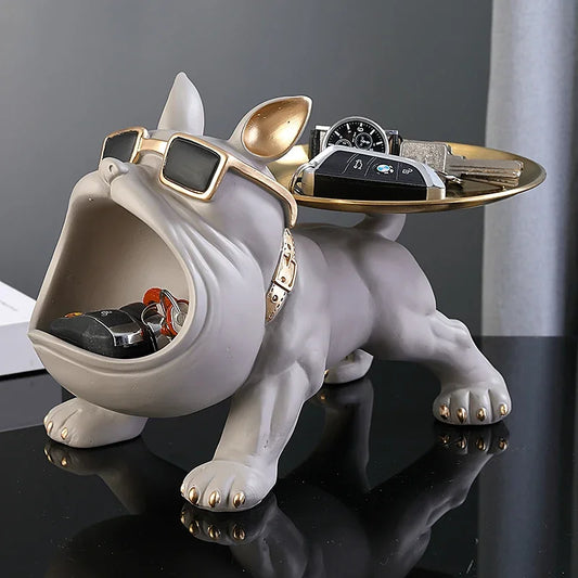 30cm Bulldog Resin Storage Statue