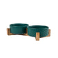 Ceramic Pet Bowl with Wooden Stand