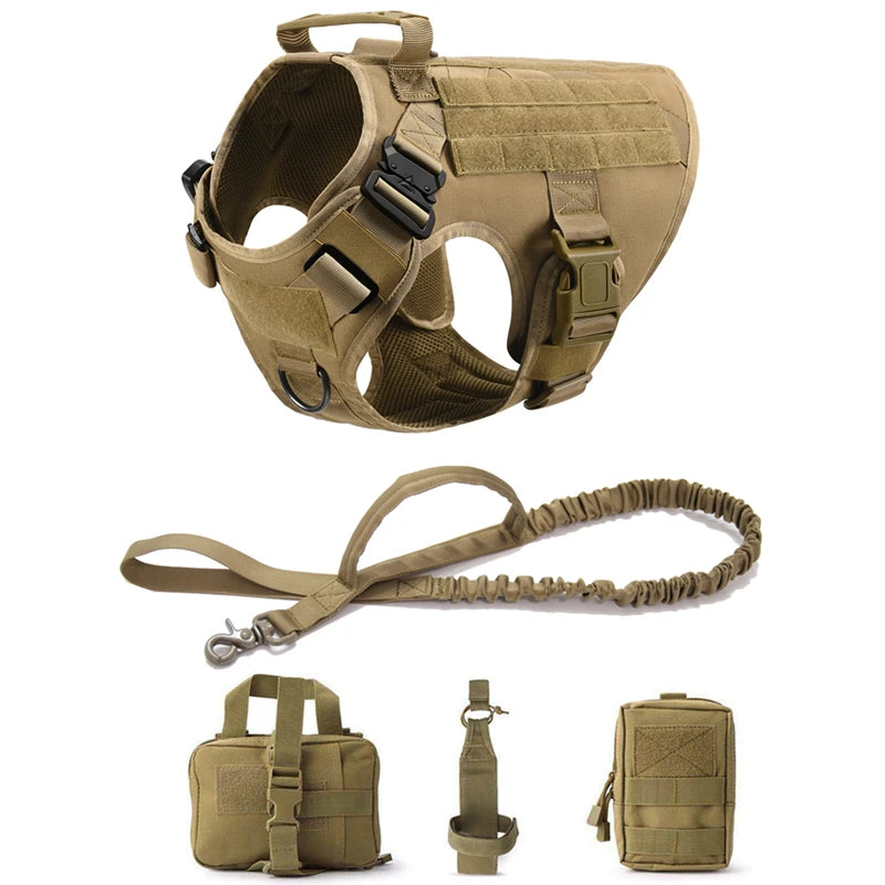 Tactical Military Dog Harness & Leash Set