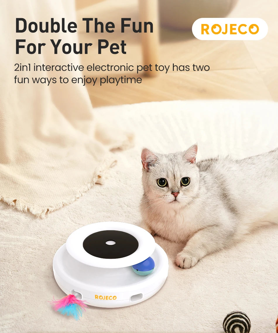 ROJECO 2-in-1 Smart Feather Ball Toy Set