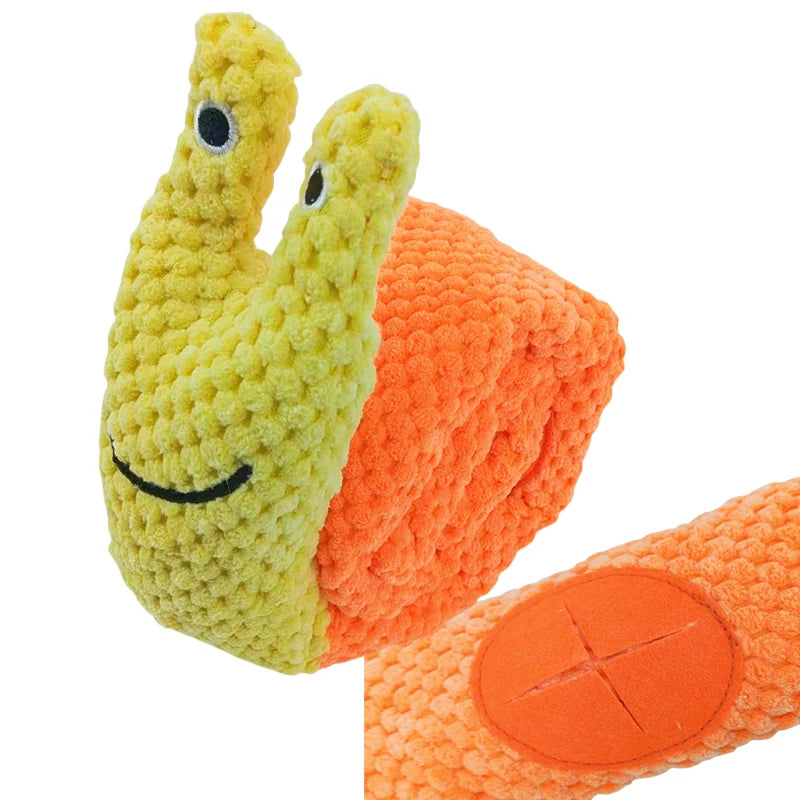 Plush Snail Puzzle Feeder Toy