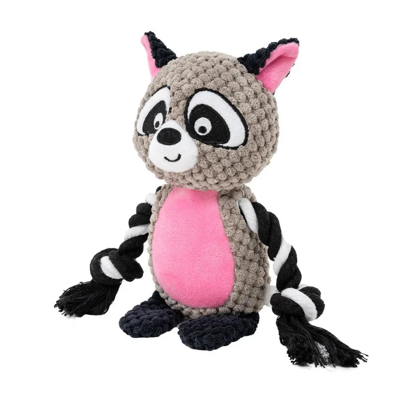 Stuffed Raw Joint Dog Chew Toy – Squeaky Plush Puppy Toy