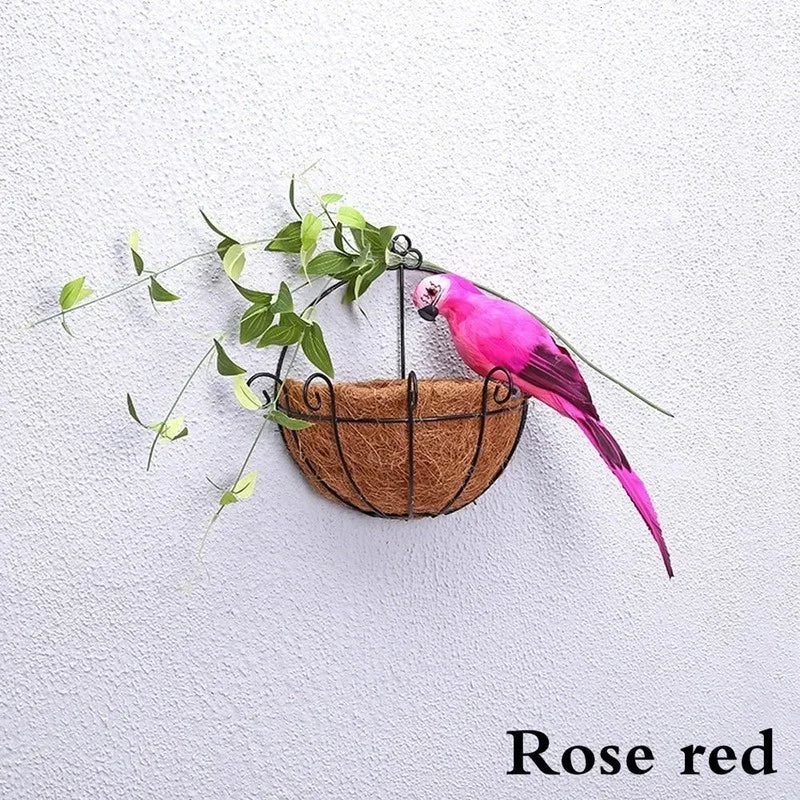 Handmade Feather Parrot Lawn Ornament