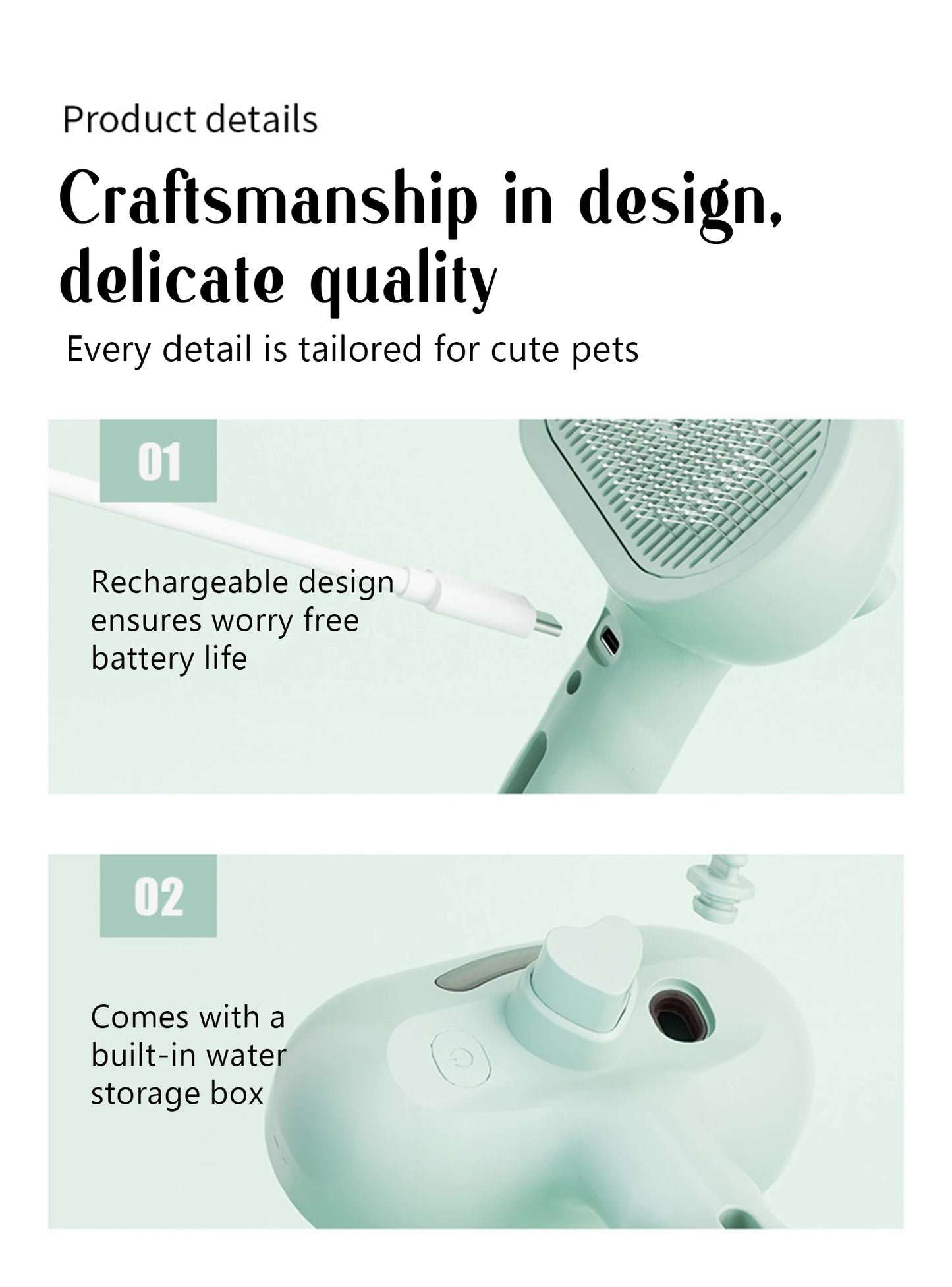 Pet Steam Massage Hair Removal Comb