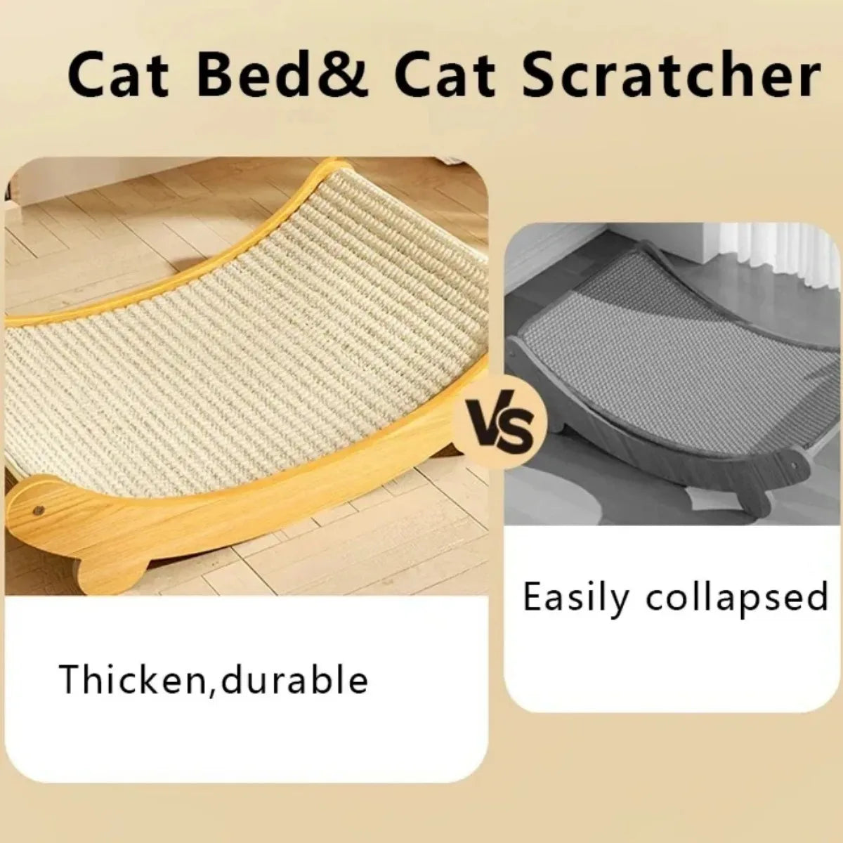 Wooden Cat Scratch Bed