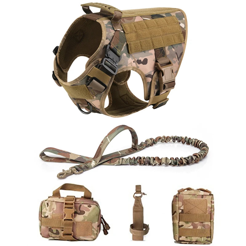 Tactical Military Dog Harness & Leash Set