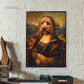 Funny Mona Lisa Dogs Portrait Canvas – Abstract Retro Wall Art for Living Room Decor