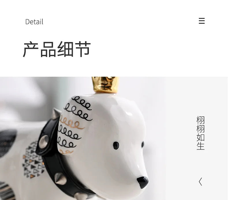 Minimalist Ceramic Dog Ornament