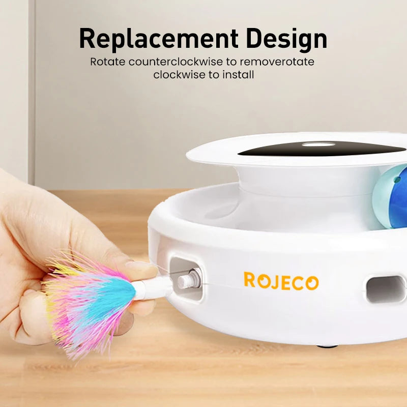 ROJECO 2-in-1 Smart Feather Ball Toy Set