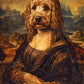 Funny Mona Lisa Dogs Portrait Canvas – Abstract Retro Wall Art for Living Room Decor