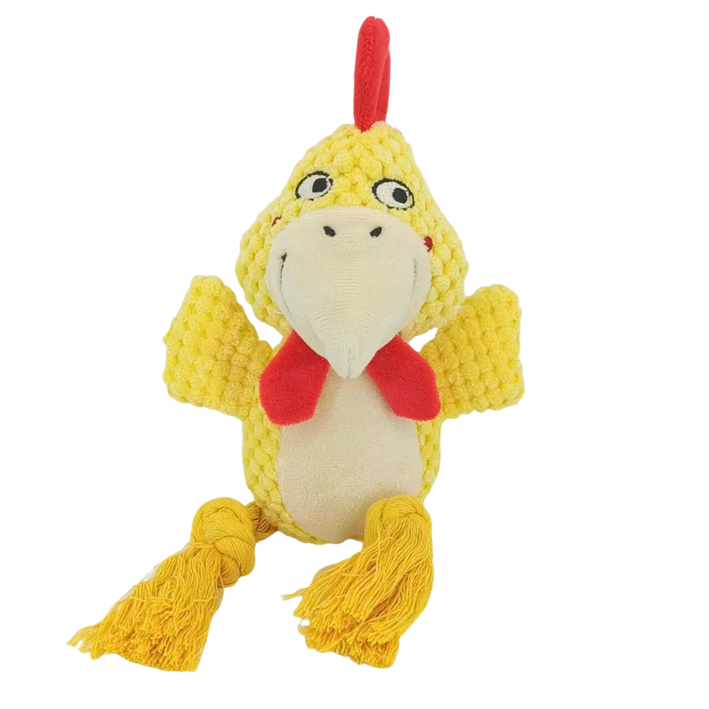Stuffed Raw Joint Dog Chew Toy – Squeaky Plush Puppy Toy