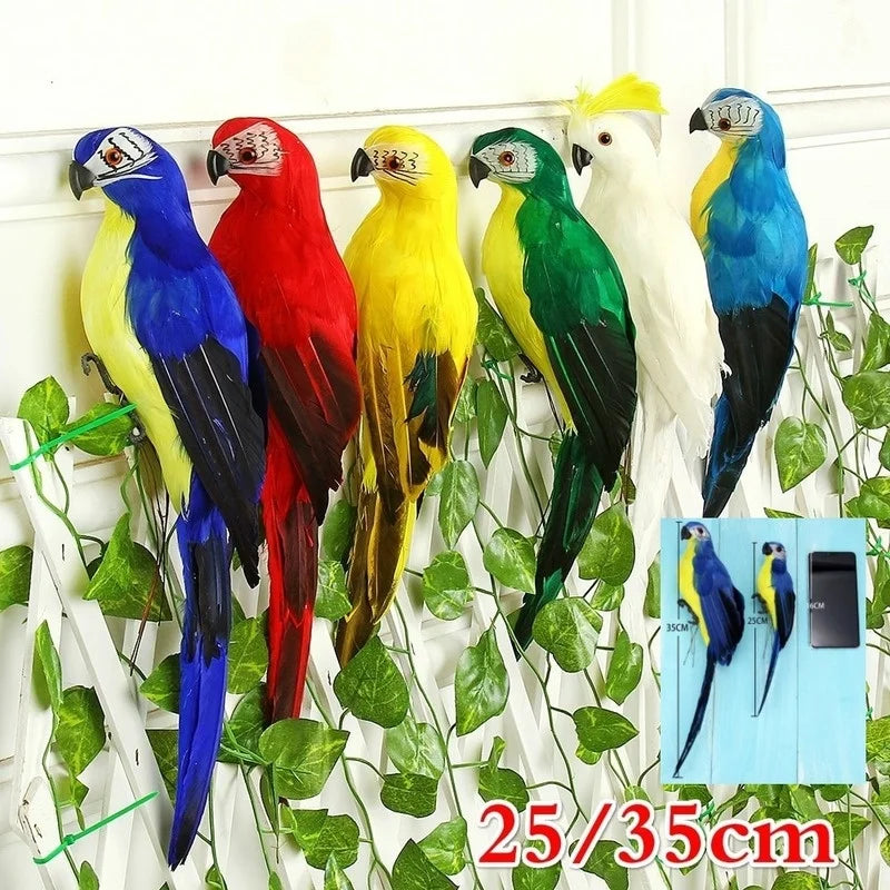 Handmade Feather Parrot Lawn Ornament