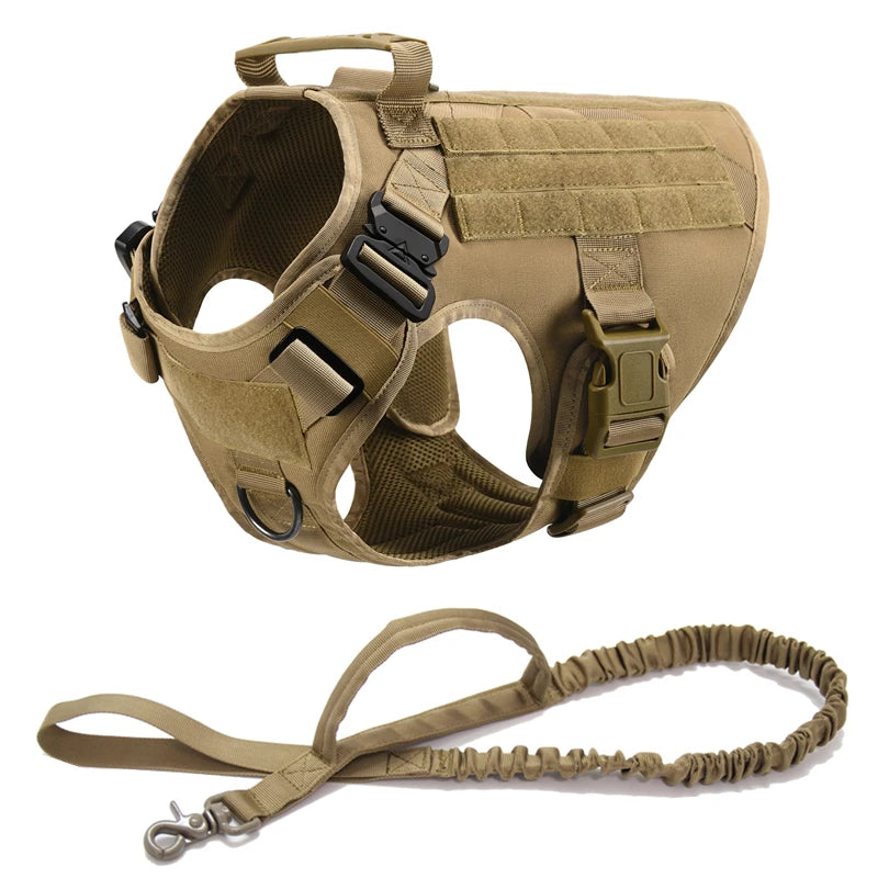 Tactical Military Dog Harness & Leash Set