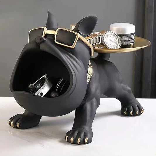 30cm Bulldog Resin Storage Statue