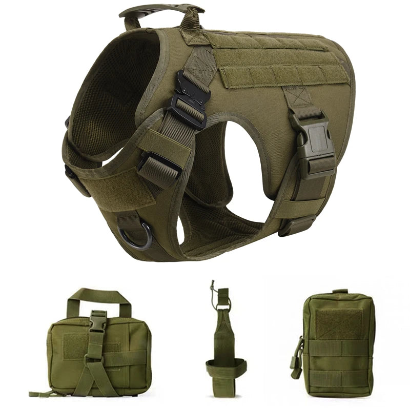 Tactical Military Dog Harness & Leash Set