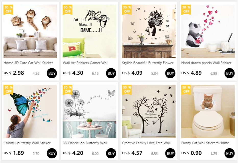 3D Cute Cat Removable Wall Sticker