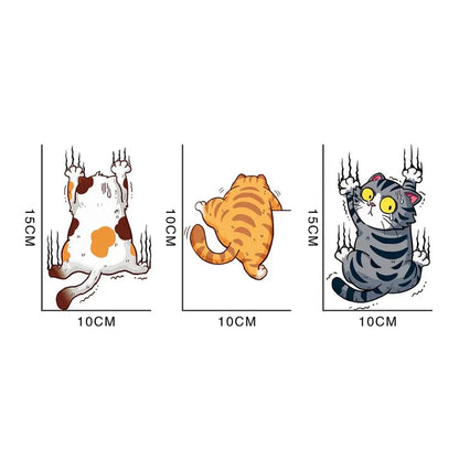 3PCS Cute Cat Wall Stickers Set