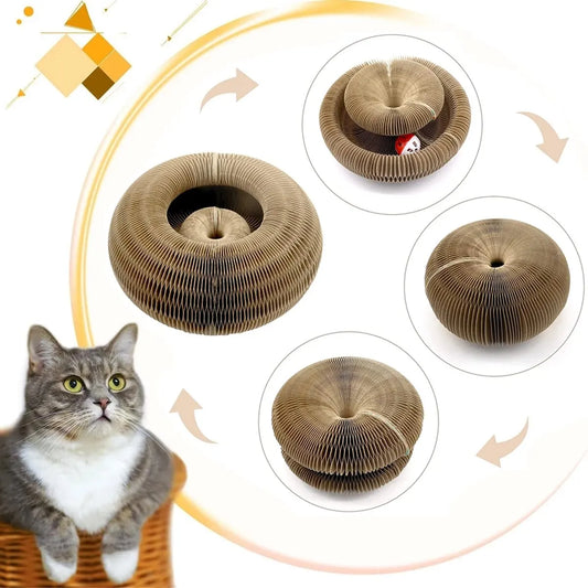 Round Cat Scratching Board with Ball
