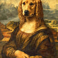 Funny Mona Lisa Dogs Portrait Canvas – Abstract Retro Wall Art for Living Room Decor