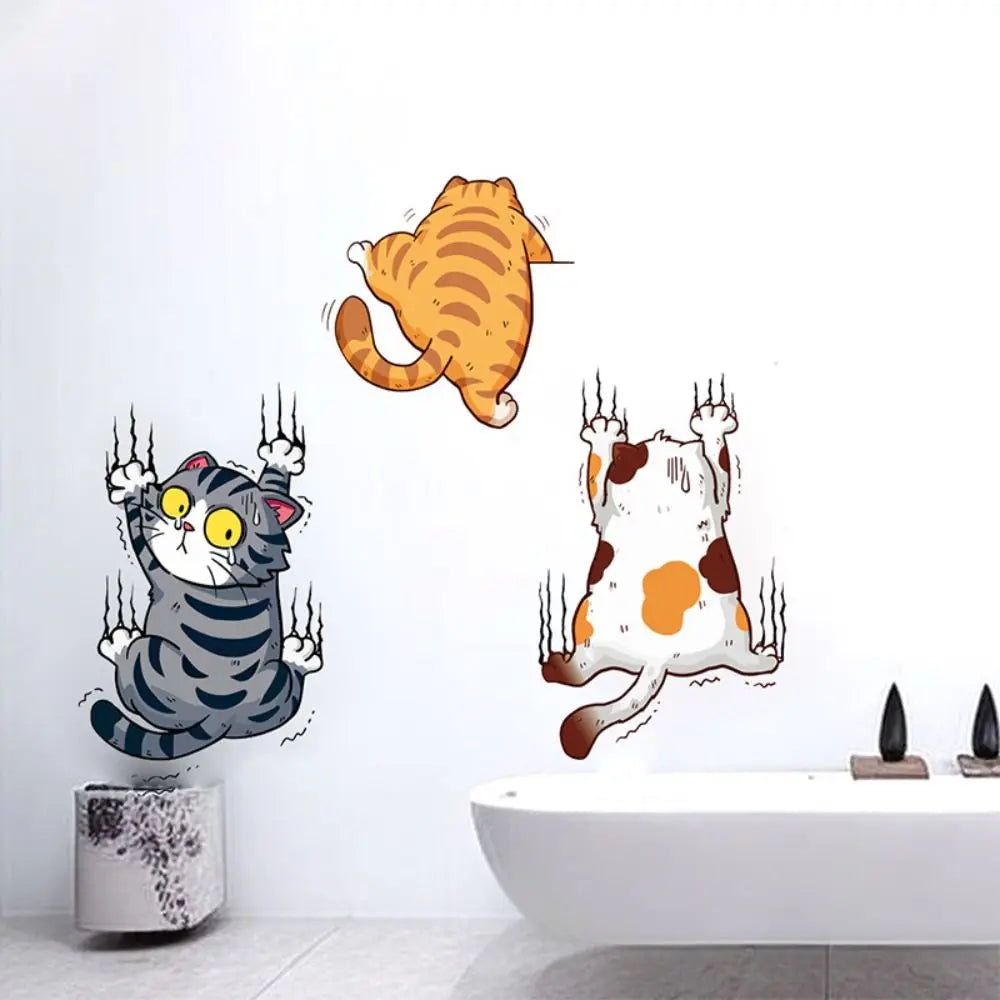 3PCS Cute Cat Wall Stickers Set