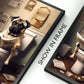 Funny Dog Toilet Reading Canvas Art