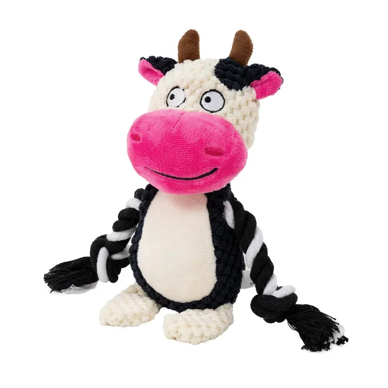 Stuffed Raw Joint Dog Chew Toy – Squeaky Plush Puppy Toy